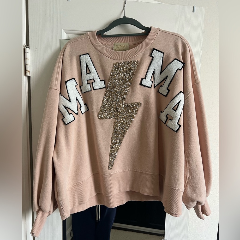 Judith March Pink 'MAMA' Sweater Sz small